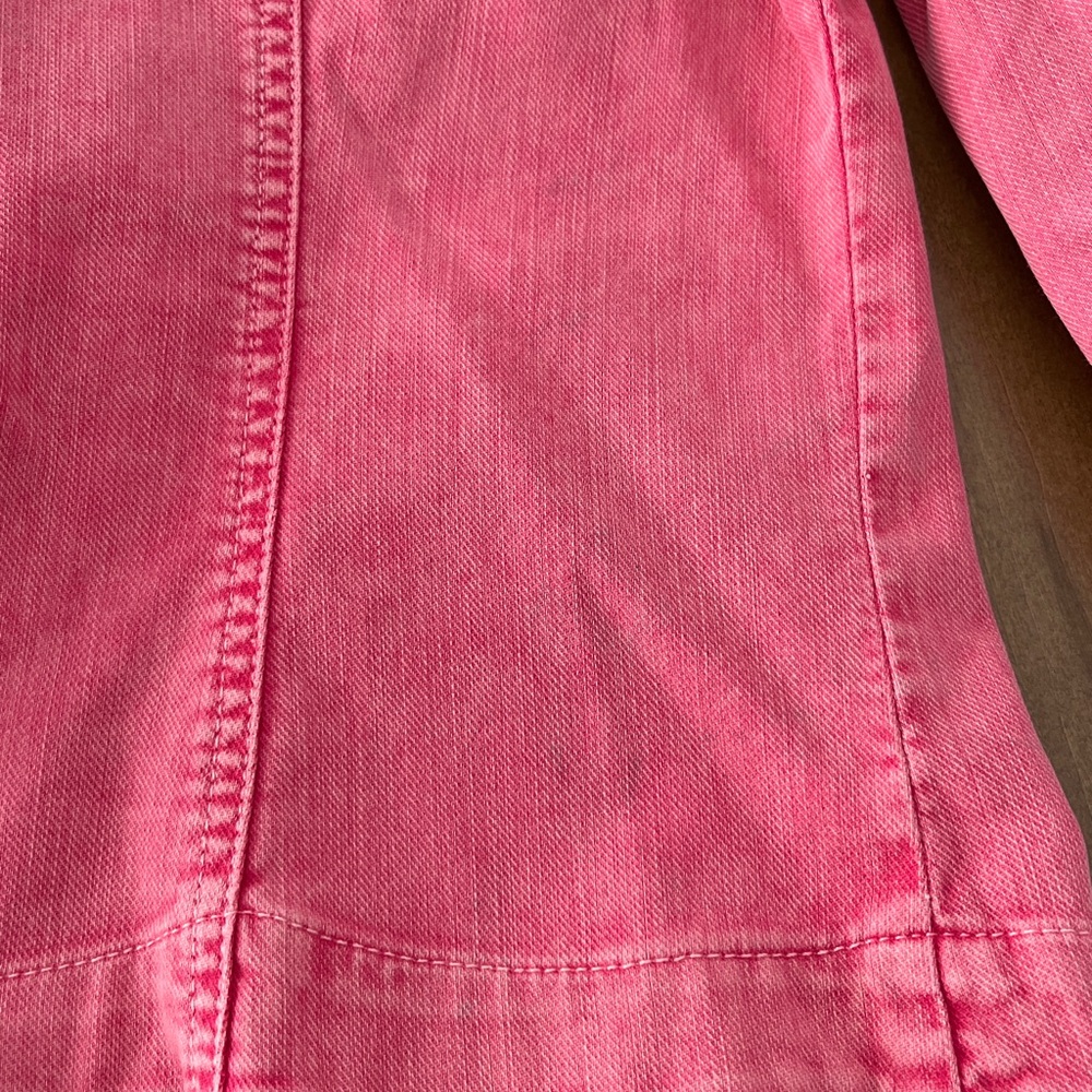 Distressed Faded Red Jean Jacket - Picture 11 of 11